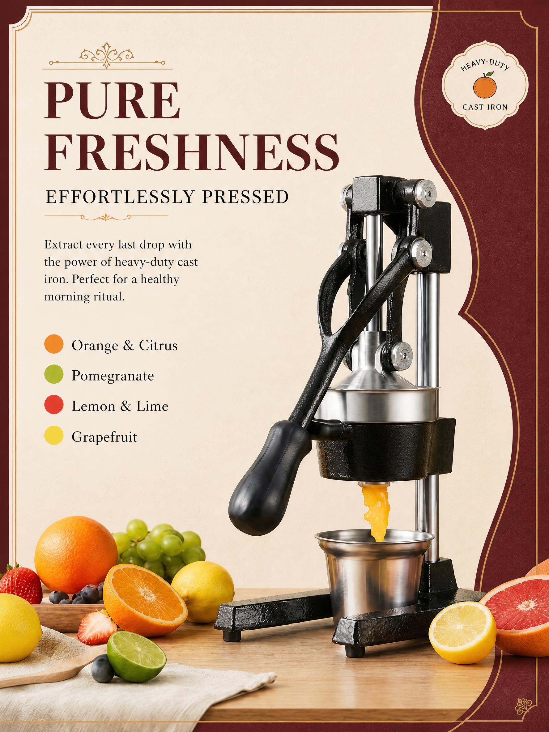 Citrus Juicer Bar - Exprimidor Manual, Exprimidor Manual de Cítricos,
