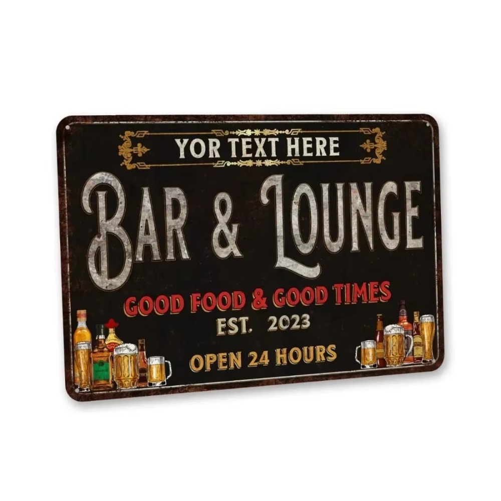 Home Bar Lounge - CIFbuy: placa de metal personalizada con